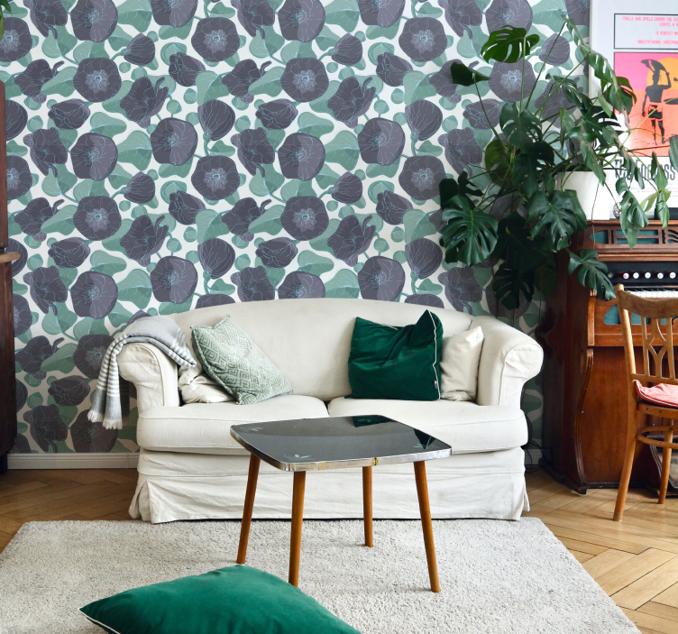 Papier peint avec des motifs floraux - TenStickers