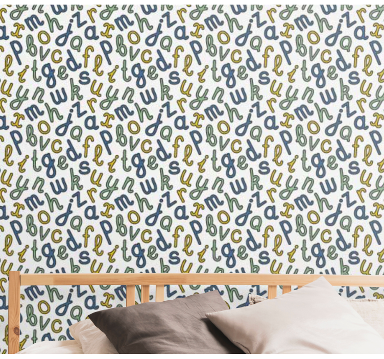 Papier peint texte mélange d'alphabets - TenStickers