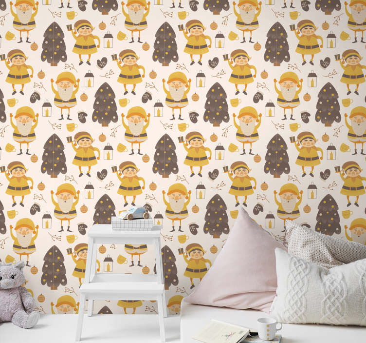 Papier peint de Noël amis de la forêt - TenStickers