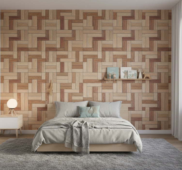 Papier peint bois effet bois naturel - TenStickers