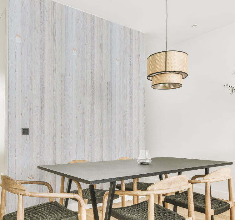 Papier peint bois planches blanchies à la chaux - TenStickers