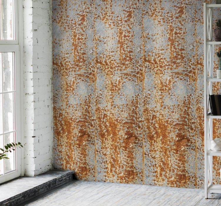 Papier peint briques illusion de métal rouillé - TenStickers