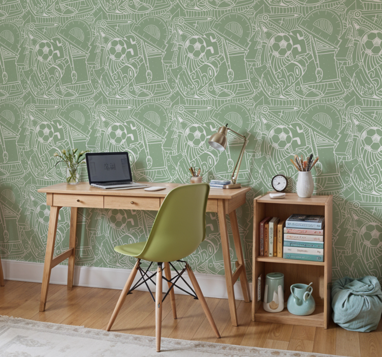 Papier peint chambre ado craie verte pour l'école - TenStickers