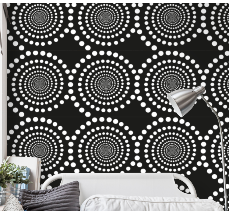 Papier peint chambre ado pois concentriques - TenStickers