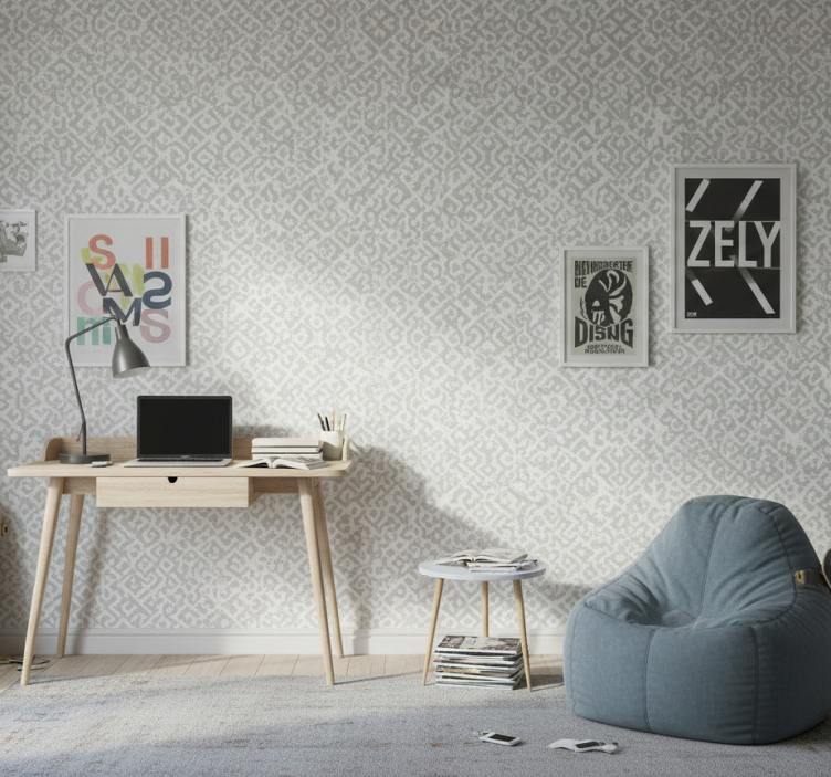 Papier peint chambre ado tissé géométrique - TenStickers