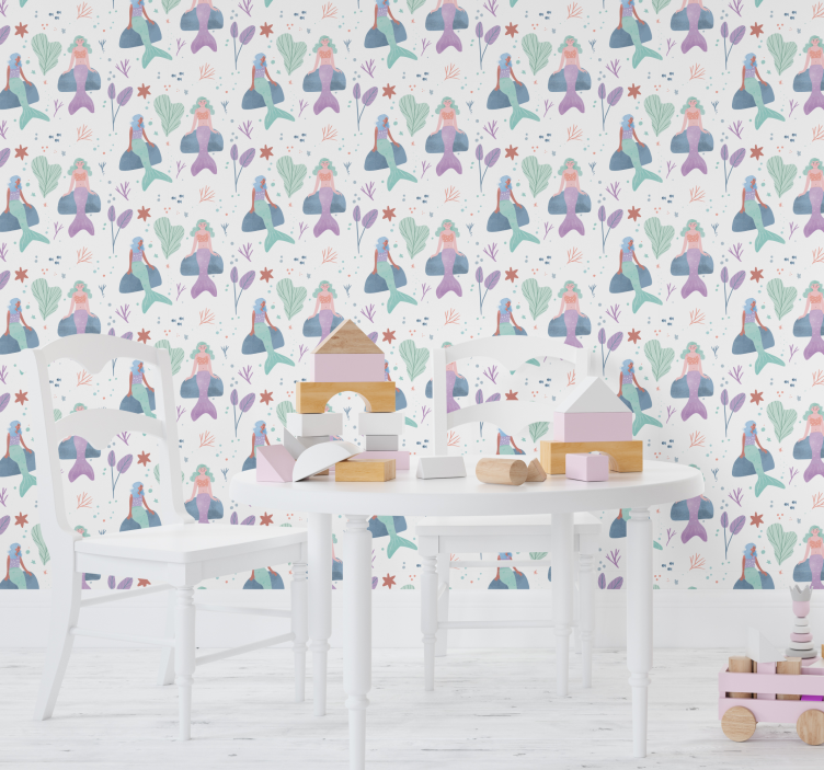 Papier peint chambre enfant fantaisie de sirène - TenStickers