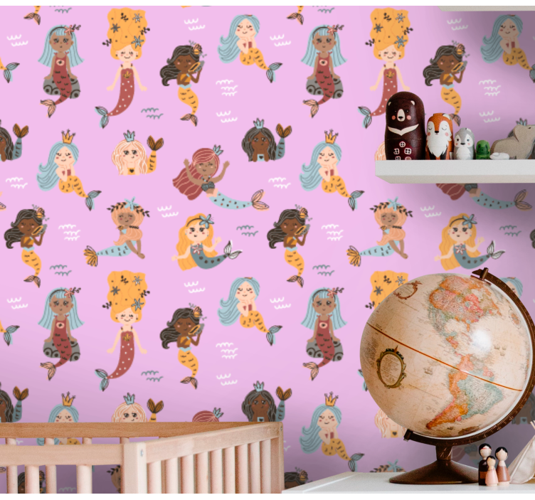 Papier peint chambre bébé illustration de sirène - TenStickers