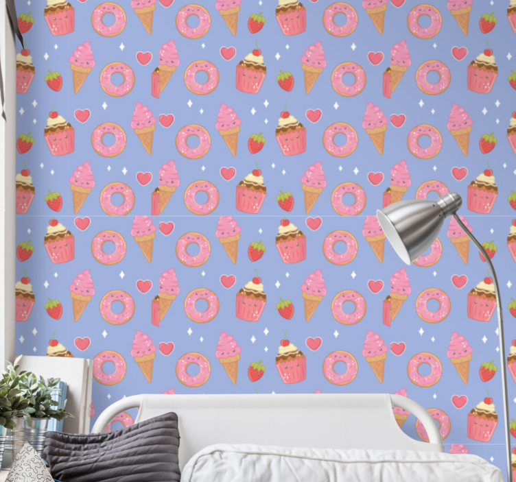 Papier peint chambre bébé modèle de dessert sucré - TenStickers