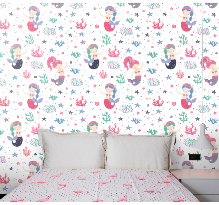 Papier peint chambre enfant aventure sous-marine des sirènes - TenStickers