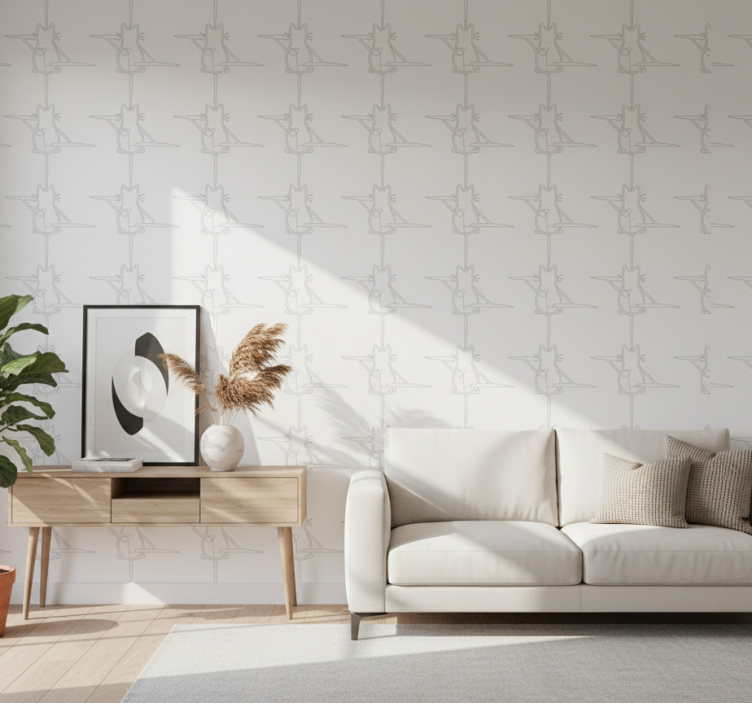 Papier peint chats contours - TenStickers