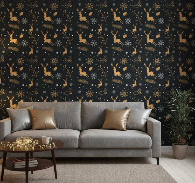 Papier peint de noël composition joyeux noël - TenStickers