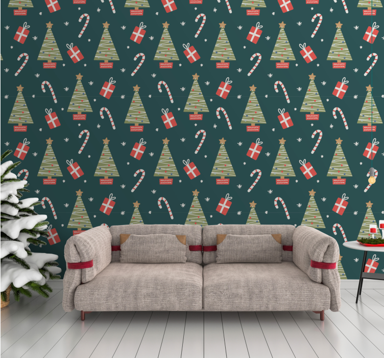 Papier peint de Noël décor de fête - TenStickers