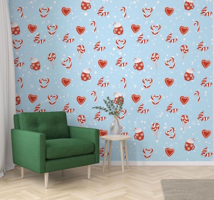 Papier peint de Noël douceurs festives - TenStickers