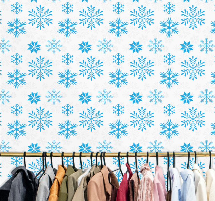 Papier peint de Noël flocons de neige d'hiver - TenStickers