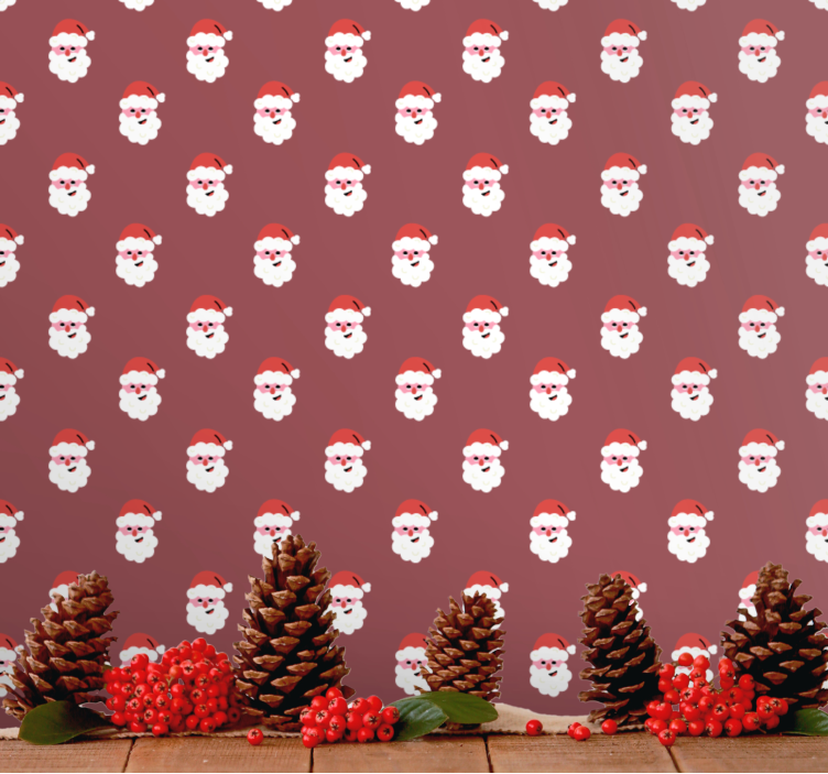 Papier peint de noël motif père noël - TenStickers