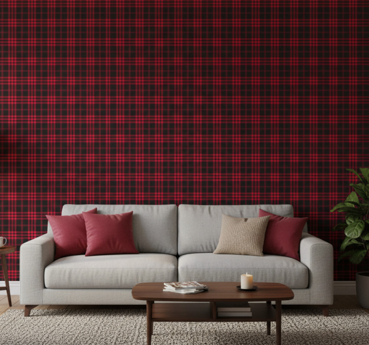 Papier peint de noël motif tartan écossais - TenStickers