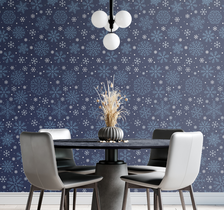 Papier peint de Noël motifs de flocon de neige - TenStickers