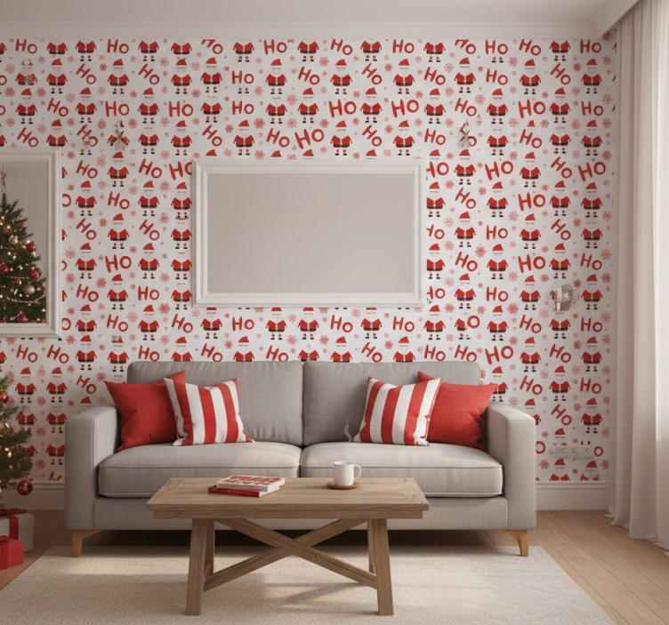 Papier peint de noël père noël hohoho - TenStickers