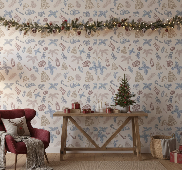 Papier peint de noël pour une ambiance festive - TenStickers