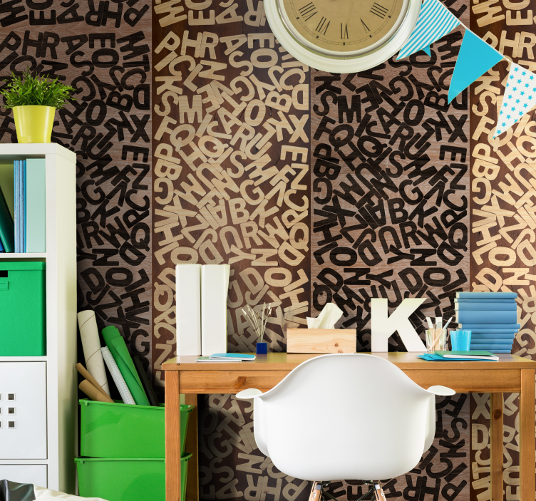 Papier peint de texte Puzzle de Lettres - TenStickers