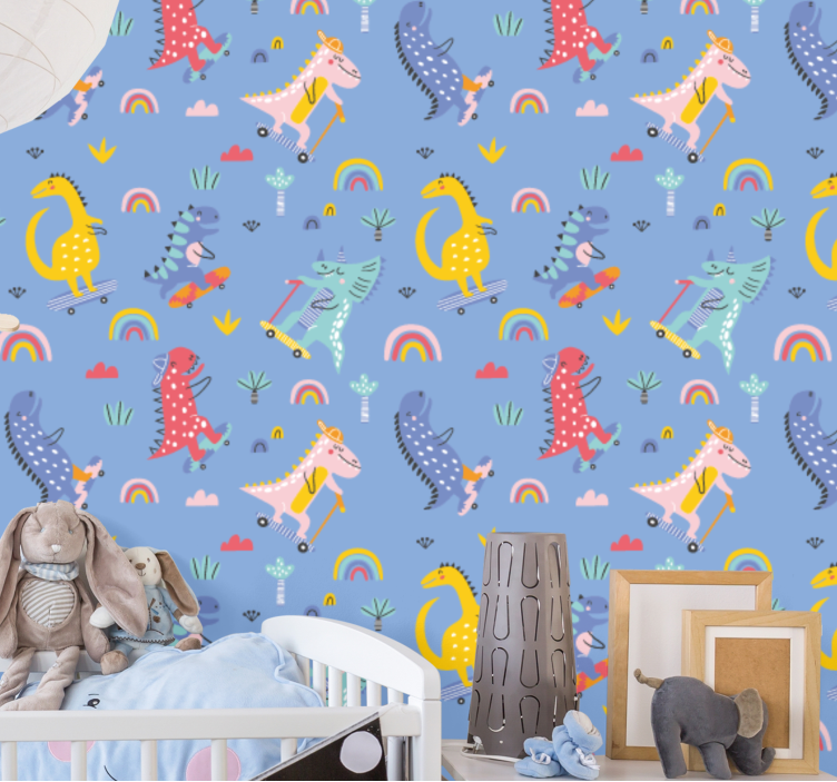 Papier peint dinosaures patinage artistique - TenStickers