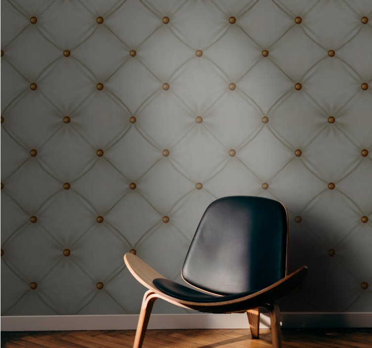 Papier peint texture motif coussiné gris - TenStickers