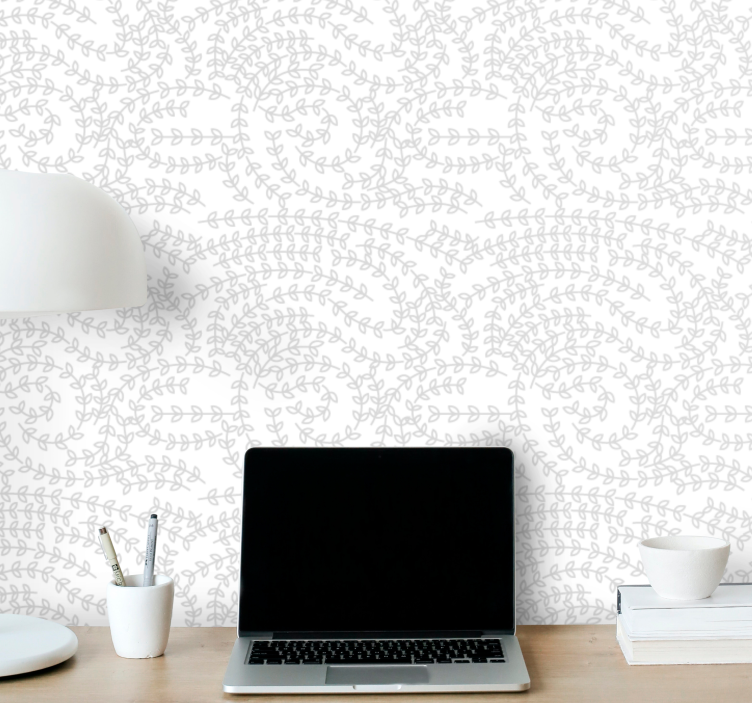 Papier peint feuillage motifs de lignes complexes - TenStickers