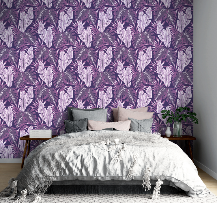 Papier peint fleur Maranta violet - TenStickers