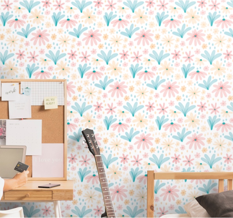 Papier peint floral ambiance jardin fleuri - TenStickers