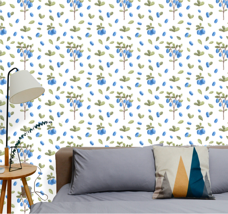 Papier peint floral bleuet botanique - TenStickers