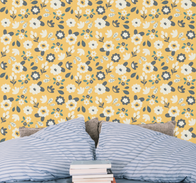 Papier peint floral chambre à coucher florale - TenStickers