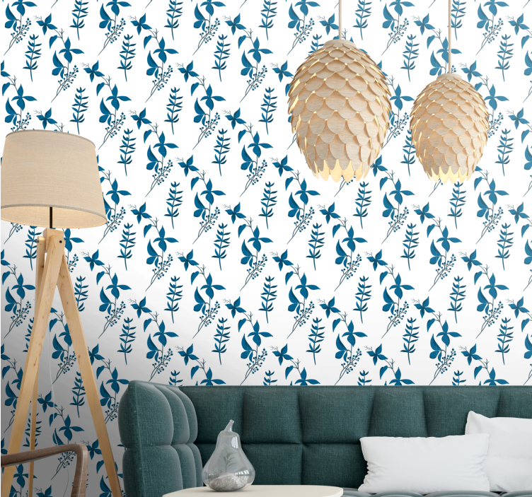 Papier peint floral composition botanique douce - TenStickers