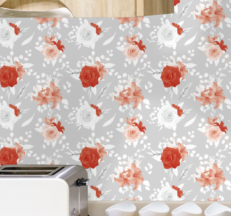 Papier peint floral conception d'arrangements floraux - TenStickers