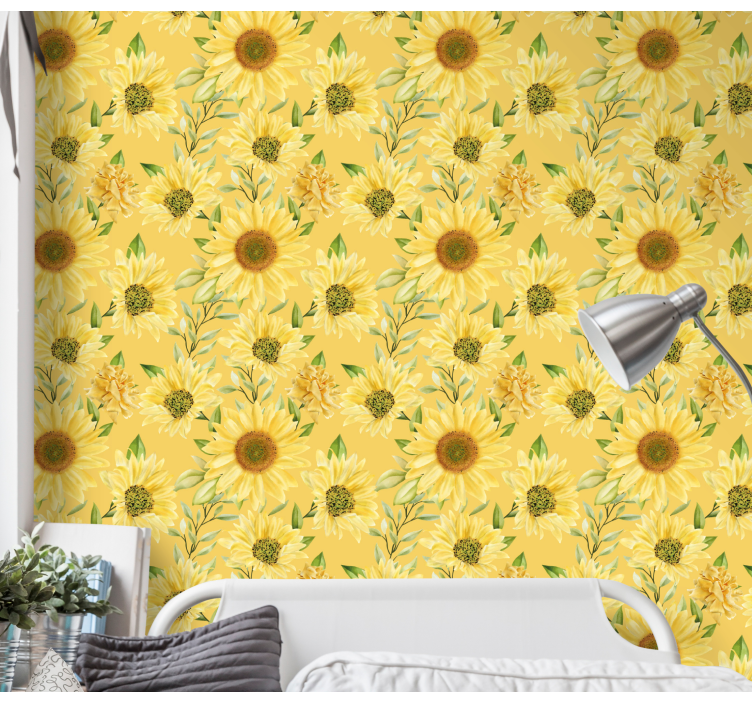 Papier peint floral floraison de tournesol - TenStickers