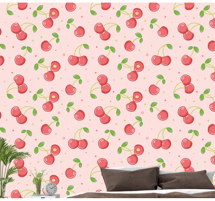 Papier peint chambre adulte motif cerise - TenStickers