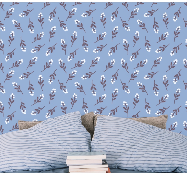 Papier peint floral motif de branches florales - TenStickers