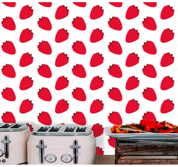 Papier peint cuisine motif de fruits rouges - TenStickers