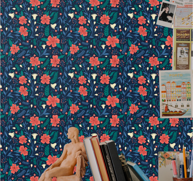Papier peint floral motif botanique floral - TenStickers