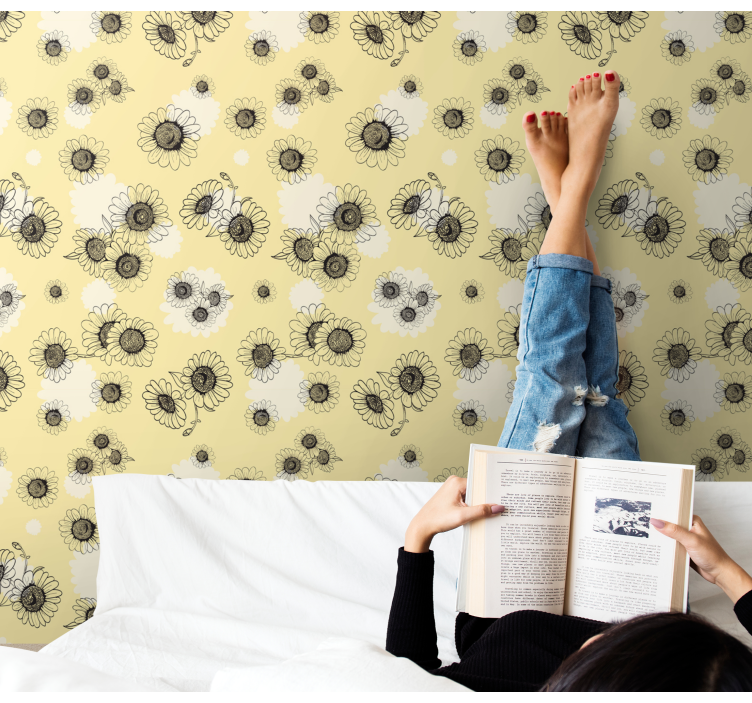 Papier peint floral motifs floraux - TenStickers