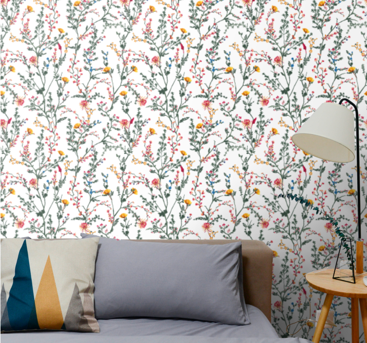 Papier peint floral tartinade botanique florale - TenStickers