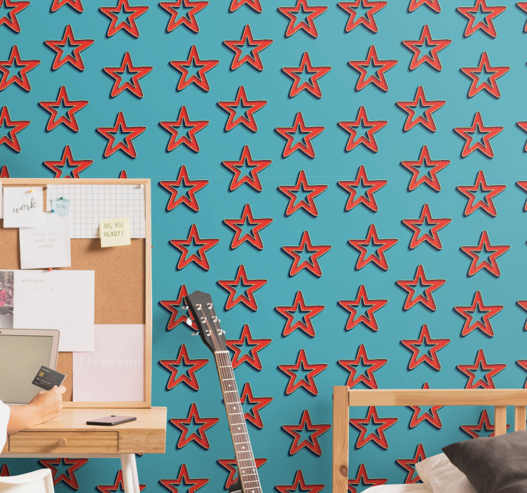 Papier peint étoiles motif d'étoile céleste - TenStickers