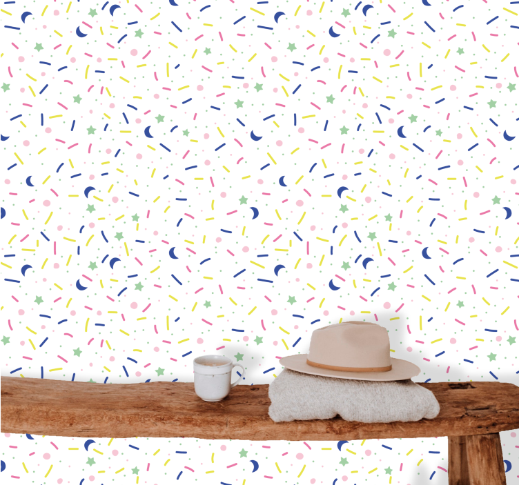 Papier peint géométrique motif de pépites - TenStickers