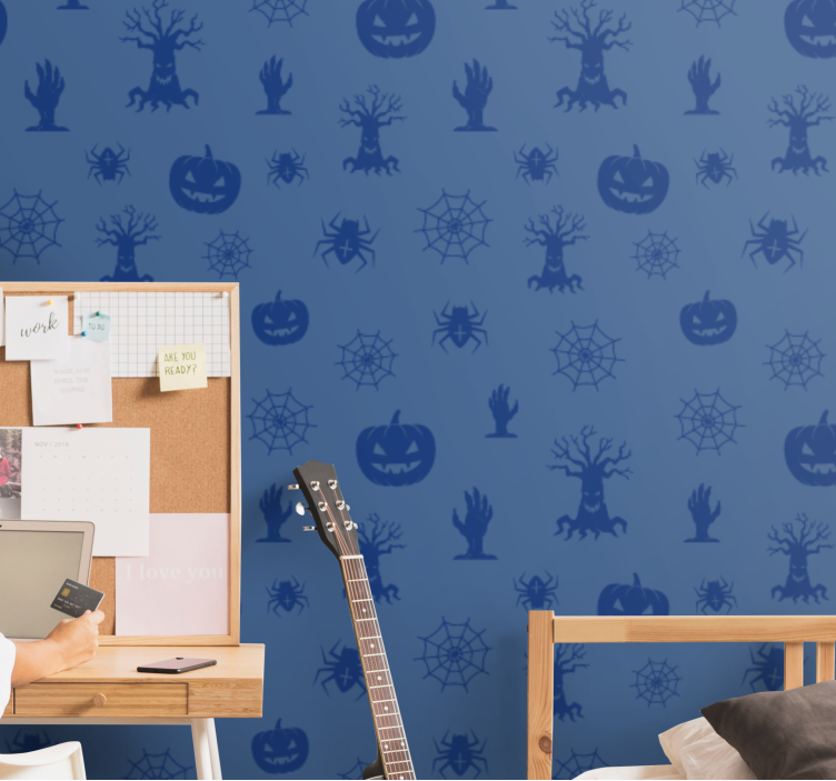 Papier peint halloween motifs effrayants - TenStickers