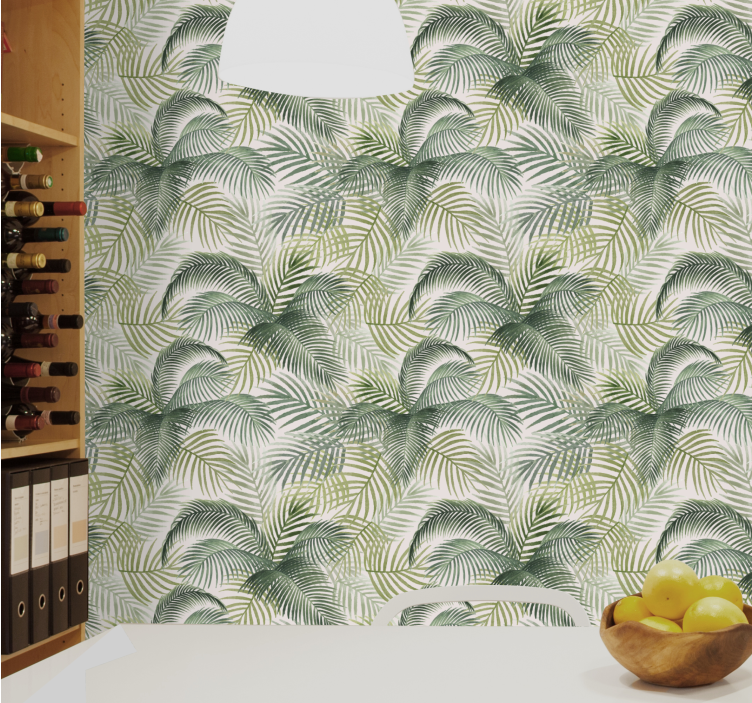 Papier peint jungle feuilles exotiques douces - TenStickers