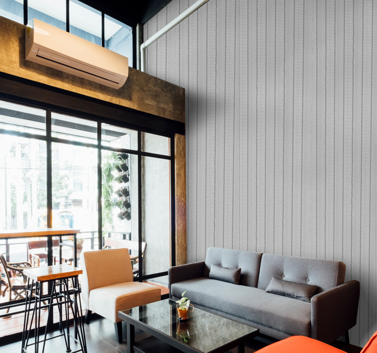 Papier peint ligne verticale motif gris texturé - TenStickers