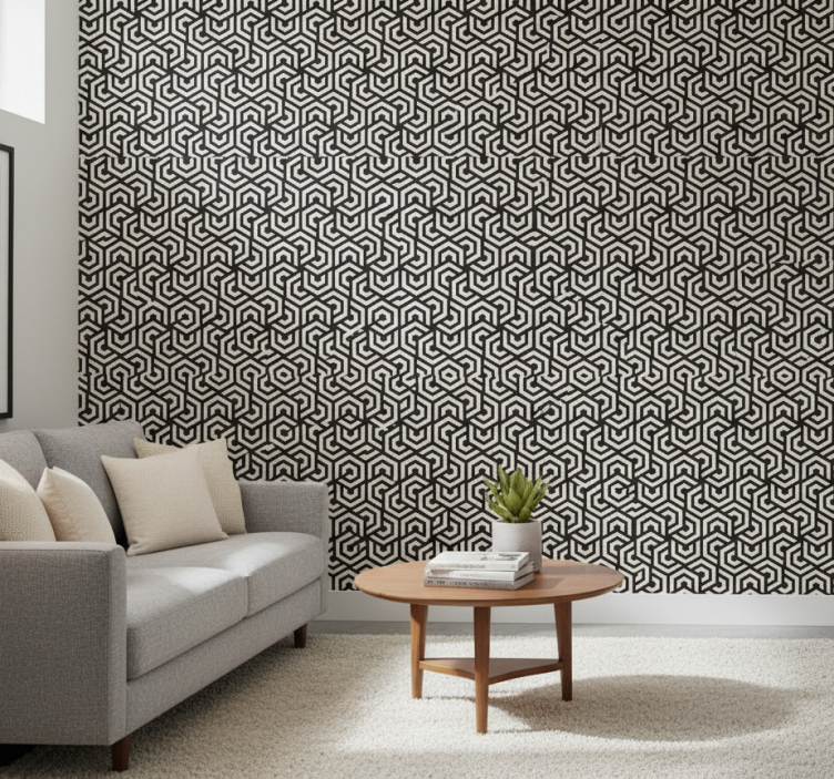 Papier peint moderne motif hypnotique - TenStickers