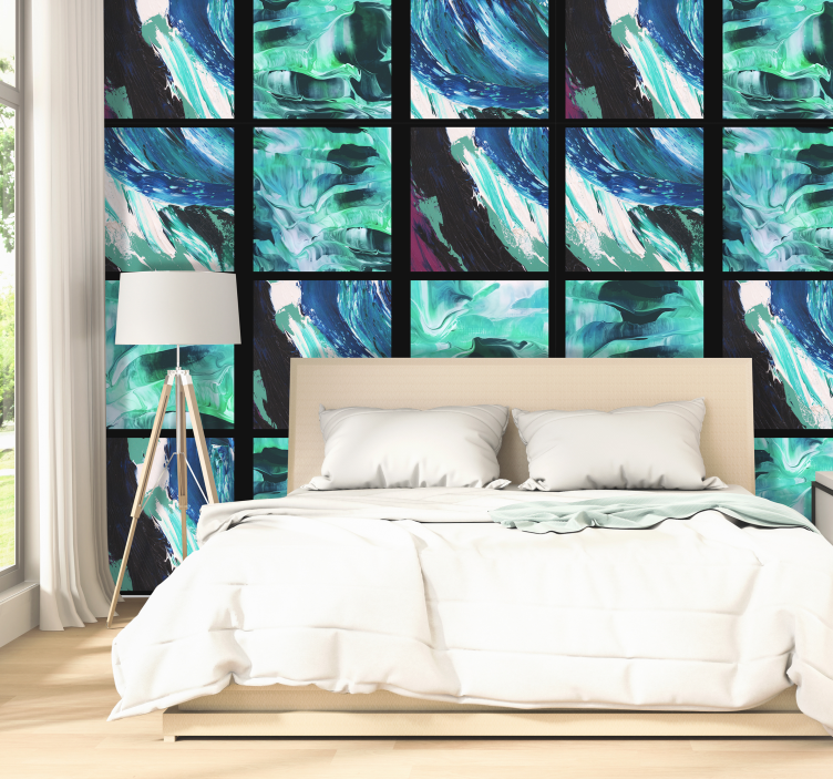 Papier peint abstrait motifs fluides abstraits - TenStickers