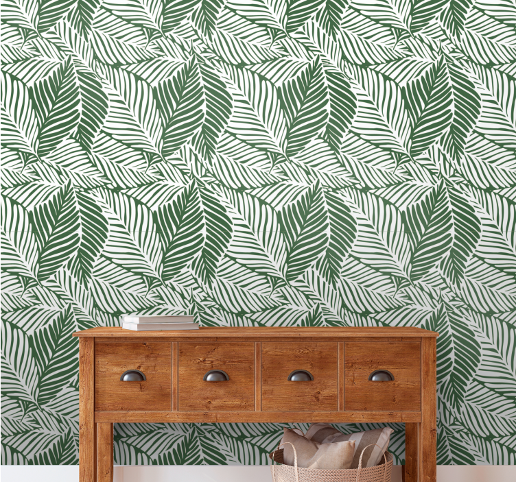 Papier peint nature arrangement de feuilles de palmier - TenStickers