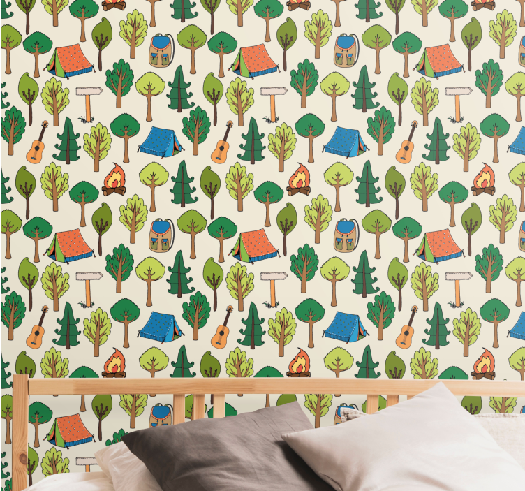 Papier peint nature aventures de camping - TenStickers