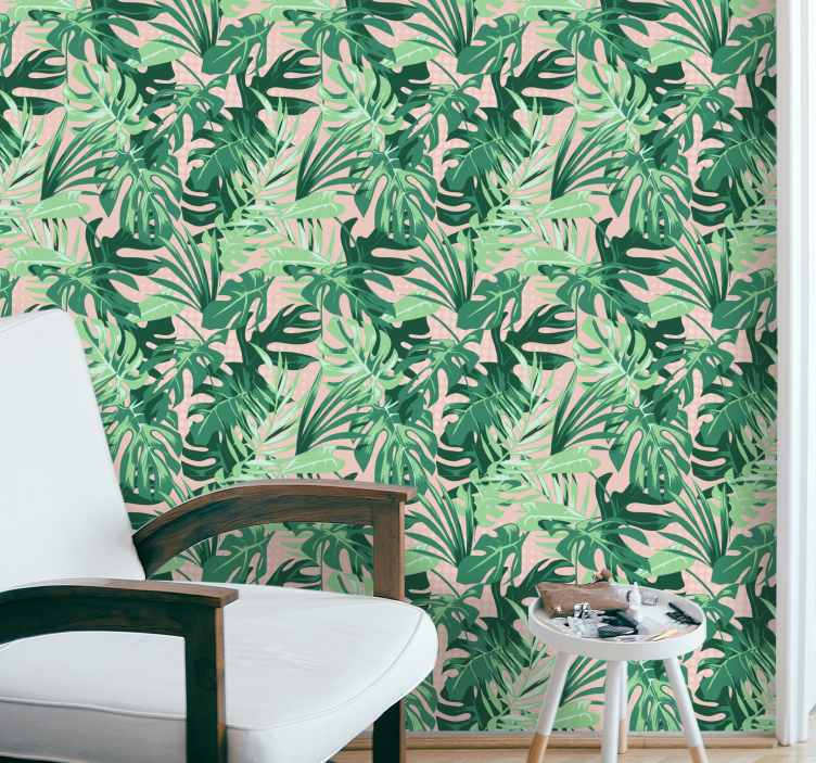 Papier peint jungle conception de plantes tropicales - TenStickers